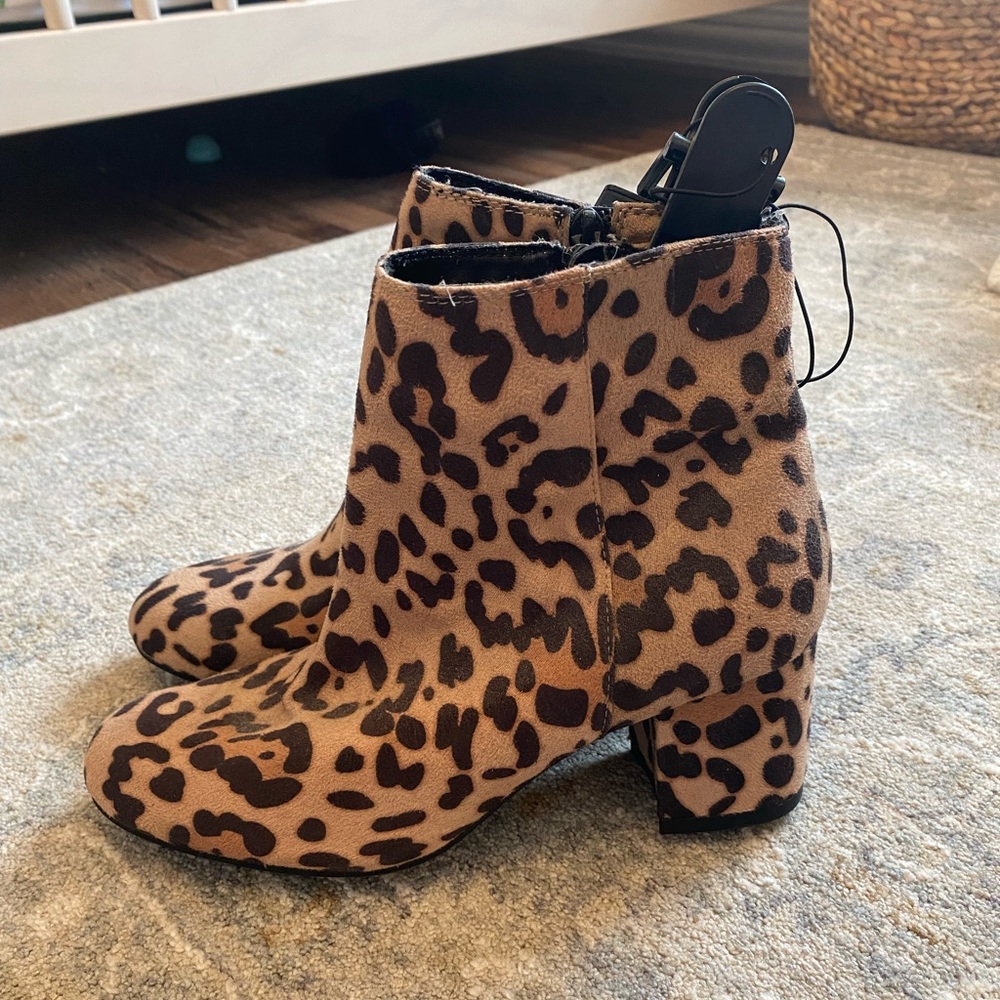 Time and Tru Leopard Print Heeled Boots